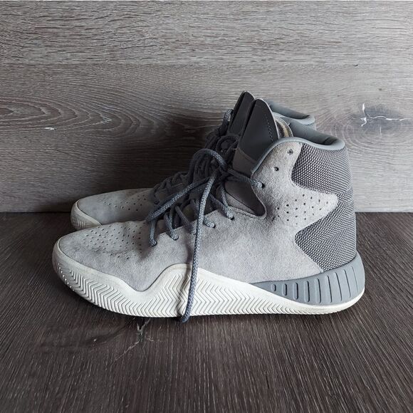 Adidas Big Kids Size 5.5 Tubular Instinct gray charcoal solid grey white S76171 - Picture 4 of 10